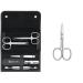 Zwilling Manik reset and Pedicureset Nail care made of real leather with a push button 5-part black and nail scissors for hands and feet made of stainless stain