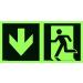 Notlok Safety Work Emergency Exit Sign - Illuminating PVC Plate | DIN EN ISO 7010 DIN67510 | 30x15 cm Escape Path Sign - International Shipping Available - Buy Online on GoSupps.com