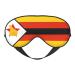 Flag of Zimbabwe Soft Eye Mask Comfortable Sleep Mask for Side Sleepers Light Blocking Relaxing Pressure-Free Eyemask Black