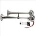 12V Marine Boat Trumpet Horns - Polished Stainless Steel, Low and High Tone, Adjustable Support - Dual Trumpet Set - Buy Online on GoSupps.com