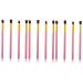 Hemoton 12 Pcs Eye Make-up Brush Kit Highlighter Brushes Eye Cosmetic Brushes Foundation Makeup Brush mediumx3pcs Pink+goldx3pcs