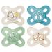 Mam "Skin Soft" Silikon Schnuller Start especially for early and newborns extra small // 0-2 Mon. Boy // 4er Set // incl. 2 sterilization trassport boxes