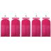 5 x Hair Extension Packaging Bag with Hanger Set Wig Storage Bag Set (Rose Red)