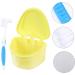 Healeved Prosthesis Nursing Box & Bathing Container | Denture Cleaning Brush & Travel Holder | Yellow 8x7.5cm - Buy Online on GoSupps.com