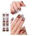Ruarby Short Square Press on Nail Rhinestones French Fake Nails Acrylic False Nails Artificial Nails Glues on Nail for Womens