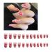 24 Pack Fake Nails Pearl Heart Length Ballerina Sweet Band Design Ballet Coffin Nail Tip French Transparent Full Cover (Color : Heart 1)