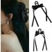 xbiez Cute Fairy Claw Clips Hairpin Y2K-Style Balletcore Headdress Bunches Accessories Bow Ribbon Cute Headdress Black - Buy Online on GoSupps.com