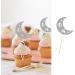 24 Pcs Silver Moon Cupcake Toppers Happy Birthday Theme Party Cake Decoration Celebration Party Cake Dessert Insert MGPFERD - Buy Online on GoSupps.com