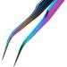 Zhiwenczz Rainbow Stainless Steel Eyelash Tweezers - Professional Multi-Purpose Curved & Straight Pliers for False Lash Extensions - Buy Online on GoSupps.com