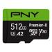 PNY 512GB Premier-X Class 10 U3 V30 microSDXC Flash Memory Card 512GB FLASH CARD
