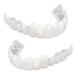 WTTFC 2 pairs of instant veneers fake teeth at the top and below wrong teeth veneers snap on dentures Temporary dentures cosmetic teeth veneer for men and women