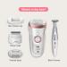 Braun Silk- pil 9-890 Epilator | Wireless Wet & Dry Hair Removal for Women | Includes Bikini Trimmer - White/Rose Gold - Buy Online on GoSupps.com