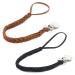 Windy5 Leather Woven Alloy Colorful Pacifier Chain Braided Clip Holder Baby Feeding Teether Accessories (Brown+Black One Size)