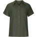2022 Women's Summer Linen Button Down Shirt - Casual Collared Tee in Army Green - Buy Online on GoSupps.com