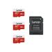 Lexar 32GB Micro SD Card 3 Pack, microSDHC UHS-I Flash Memory Card with Adapter - Up to 100MB/s, U1, Class10, V10, A1, High Speed TF Card (3 microSD Cards + 1 Adapter) 32GB x 3