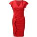 Briskorry V-Neck Floral Business Dress for Ladies - Elegant Summer Party Dress with Ruffled Hem & Sleeveless Design - Vintage Style M Red - Buy Online on GoSupps.com
