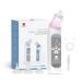 Horigen Nasal Aspirator for Baby  Rechargeable Nose Sucker for Baby  Electric Nose Suction for Baby with Adjustable 3 Suction Levels  Music and Light Soothing Function  3 Silicone Tips Grey