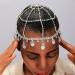 Wekicici Roaring 20s Women Rhinestones Silver Flapper Cap Cleopatra Head Chain Tassel Headpiece Gatsby Themed Party  Events Hair Jewelry