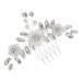 Amosfun Flower Hair Comb Rhinestone Hair Comb Bridal Hair Comb Wedding Hair Side Comb for Women