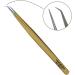 Long 45 Angular Tip Eyelash Extension Tweezers - Surgical Stainless Steel Precision Tweezers in Metallic Gold - Buy Online on GoSupps.com