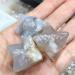 Natural Crystal Rough 1PC Natural Cherry Blossom Agate Crystal Stone Merkaba Hand Carved Crafts Home Decoration As Gift - (Size: 1PC 20mm)