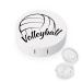 Love Is Volleyball Round Case For Contact Lens Kit Storage Box with Mirror Printed
