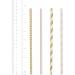 Biodegradable Paper Straws 200 Pack Pink & Gold Multi-Pattern for Birthday Wedding Holiday Decoration - Buy Online on GoSupps.com