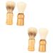 Minkissy 4 pieces of beard brush hairdresser neck brush shave shaving brushes and bowl razor accessories hairdresser shaving fry brush hairdresser dust brush travel sink hairbrush solid wood man nylon wool