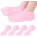 Silicone Gel Moisturizing Socks for Dry, Cracked Feet | Spa Foot Care Waterproof Socks | Fits US Size 6-9 | Pink - Buy Online on GoSupps.com