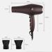2000W Professional Hair Dryer with Air Nozzle Ionic Salon Powerful Hairdryer AC Motor Fast Blow Dryer with 3 Heat 2 Speed Cool Shot Long Cable Quiet for Home and Salon Men and Women Brown Small Gift - Buy Online on GoSupps.com