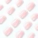 JUSTOTRY 24 Pcs Beige & White French Press on Short False Nails with Nail Glue - Squoval Fake Nails for Women - Buy Online on GoSupps.com