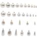 Unahtinr 30Pcs Hanging Caps Round Drops Highlight Imitation Pearl Pendant Earrings Accessories Pendant Sheep's Eye Hanging Caps