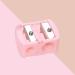 Double Hole Beauty Cosmetic Pencil Sharpener - Easy to Clean & Travel-Friendly for Lip Liner, Eyebrow, and Eyeliner Pencils - Buy Online on GoSupps.com