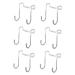 FUNOMOCYA 6pcs Over Cupboard Purse Hanger Door Hanger Hat Hooks Multifunction S Hook Stainless Steel 7.5X6.5CM Silver
