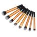 8 Gold Aluminium Tube Makeup Brush Set Complete Blush Foundation Brushes Beauty Tools(1 D) 1 D