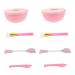 3 Ensembles Set Outils Visage Silicone Doux Pinceau Double T te Multi-usage pour Masque et Nettoyage Bol M langeur Compact et Portable pour Soins Beaut Rose