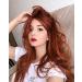 PORSMEER Auburn Red Brown Long Curly Wig for Women | Natural Copper Synthetic Hair | Perfect for Cosplay & Parties - Buy Online on GoSupps.com