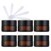 Zeoabsy 6 piece of empty brown glass cream box 5ml with lid brown las screw lid Glass insert screw box glass dose of ointment put cosmetic socket for gels creams + 6x spatula