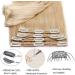 SEGO Real Hair Clip-in Extensions - 8 Piece Party Set 100% Remy Medium Blonde #24 25cm - 110g - Buy Online on GoSupps.com