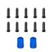 Aluminum Alloy Bike Brake Cable Caps Crimp Ends Wire End Tips Crimps for Road Bike Mountain Bicycle(10 Brake Cable Caps+ 2 Schraeder Valve Caps) Black