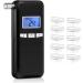 Portable Handheld Breathalyzer with 10 Mouthpieces - Accurate Breath Alcohol Tester with Digital LCD Display - Buy Online on GoSupps.com