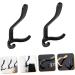 STOBAZA 2pcs Hook up Wall Hooks for Coats Hat Hooks Double Prong Hook Aluminum Hooks Child Clothing Cupboard 11X6X4CM Black - Buy Online on GoSupps.com