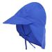 LACOFIA Baby Sun Protection Beach Hat Toddler Super Soft Adjustable Flap Cap Kids Summer Visor Cap 6-18 Months B-Blue