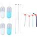 Foldable Silicone Straws Easy Cleaning Portable Foldable Silicone Straws Odorless Blue Pink Green Gray Safe for Camping Picnics - Buy Online on GoSupps.com