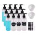 BPFY 12 Pack 8 oz Plastic Pump Dispenser Bottles for Massage Oil, Shampoo, Lotions, Body Wash Pump Bottles, Cream Refillable Containers with Pump, 2 Funnel, 18 Chalk Labels 8oz 12Pack