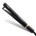Nicebay Titanium Flat Iron with Negative Ions 5 Temperature Settings Wide Voltage for Travel - Straightener and Curler for Fast Heating Hair Care Black Yellow