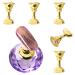Acrylic nail exercise stand Magnetic Lotus shape nail holder stand set reusable clear crystal nail stand bases for beginners purple