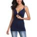Joweechy Nursing Tank Top V Neckline - Maternity Clothes M Black/Navy (2pcs) - Buy Online on GoSupps.com