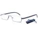 Lanomi narrow reading glasses Blue light filter metal men's semiconductor flexible tr90 arm women reading aid visual aid with case blue (HD lens) 1.25 diopters