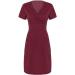 Women's Short Sleeve V-Neck Scrub Dress - XX-Large Red | Chaofanjiancai - Buy Online on GoSupps.com